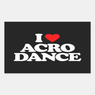 ADESIVO RETANGULAR EU AMO A DANÇA DE ACRO