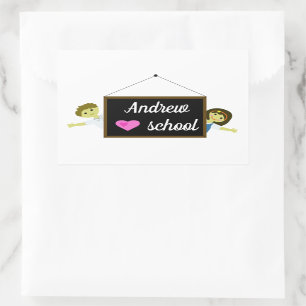 Adesivo Retangular Eu amo a escola