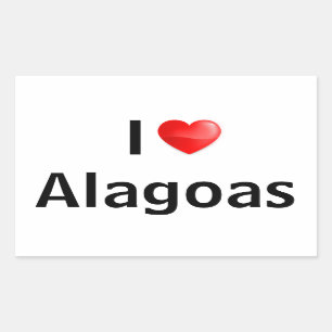 Adesivo Retangular Eu amo Alagoas