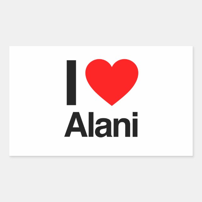 Adesivo Retangular eu amo alani (Frente)
