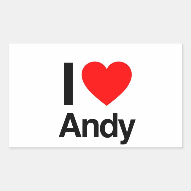 Adesivo Retangular eu amo andy (Frente)