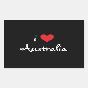 Adesivo Retangular Eu amo Austrália