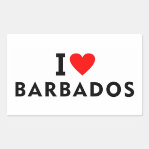 Adesivo Retangular Eu amo Barbados