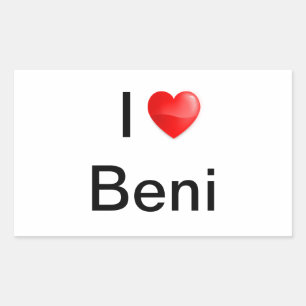 Adesivo Retangular Eu amo Beni
