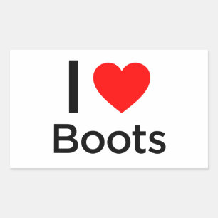 Adesivo Retangular Eu Amo Boots