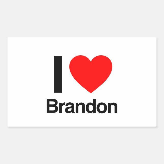Adesivo Retangular eu amo brandon (Frente)