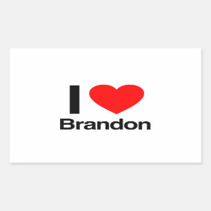 Adesivo Retangular eu amo brandon