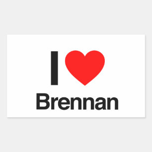 Adesivo Retangular eu amo brennan