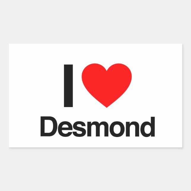 Adesivo Retangular eu amo desmond (Frente)