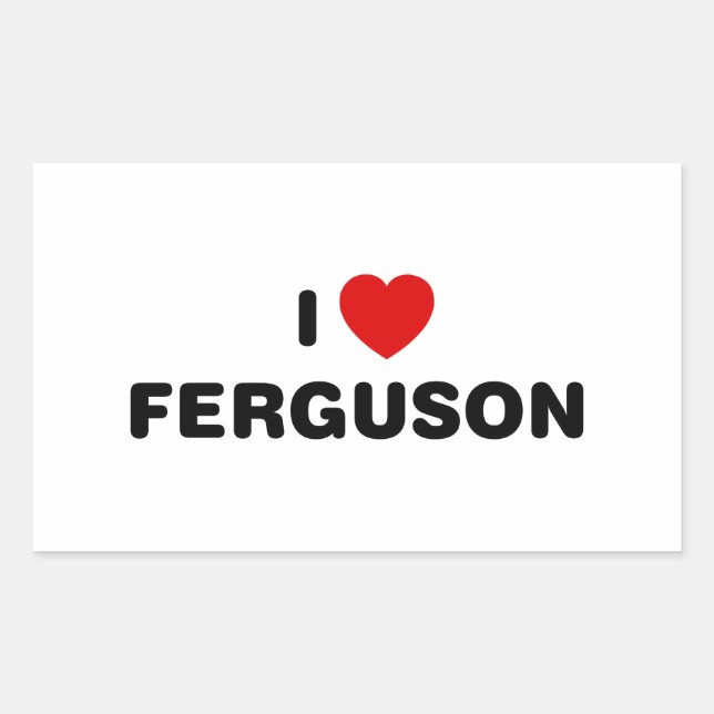 Adesivo Retangular Eu amo Ferguson Missouri (Frente)