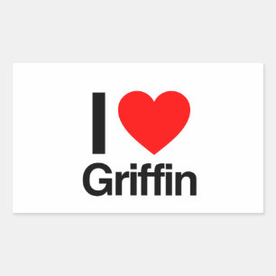 Adesivo Retangular eu amo griffin
