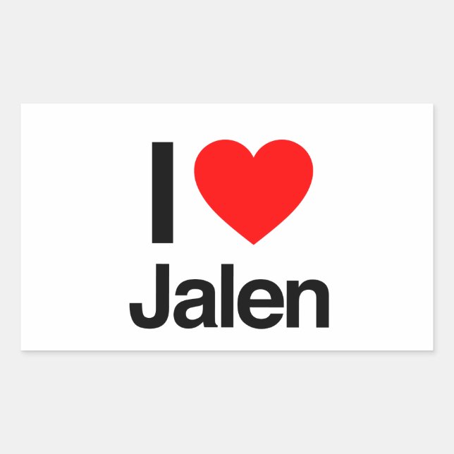 Adesivo Retangular eu amo jalen (Frente)