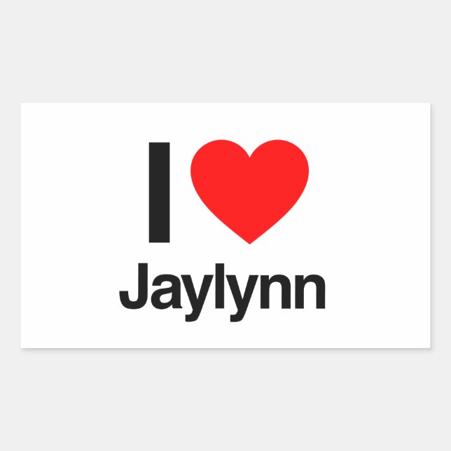 Adesivo Retangular eu amo jaylynn (Frente)
