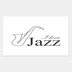 Adesivo Retangular Eu amo jazz