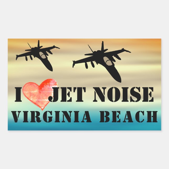 Adesivo Retangular Eu Amo Jet Noise Virginia Beach Poster (Frente)