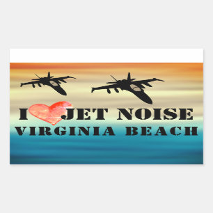 Adesivo Retangular Eu Amo Jet Noise Virginia Beach Poster