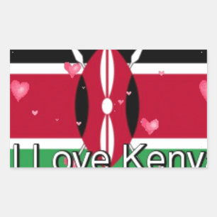 Adesivo Retangular Eu Amo! Kenya Hakuna Matata