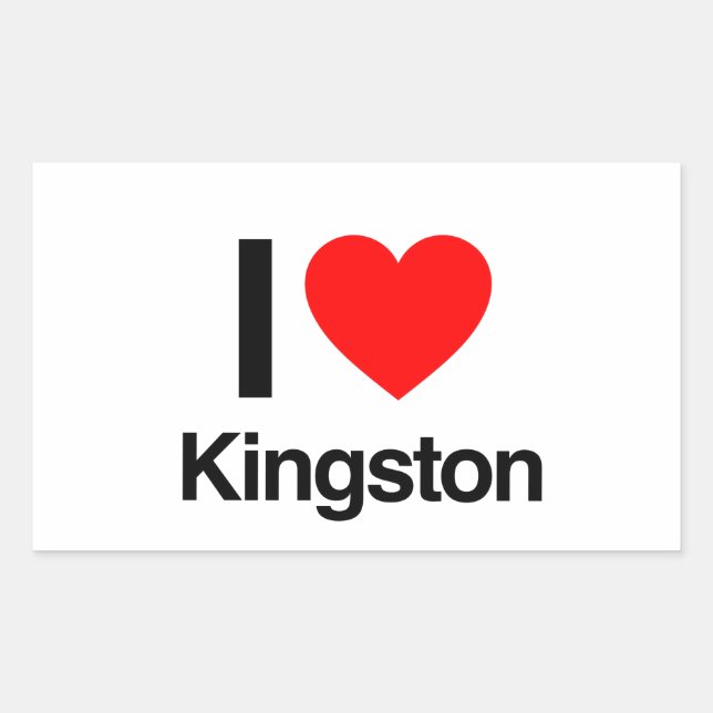 Adesivo Retangular eu amo kingston (Frente)