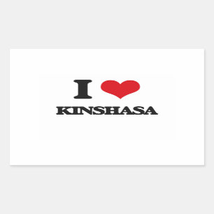 Adesivo Retangular Eu amo Kinshasa