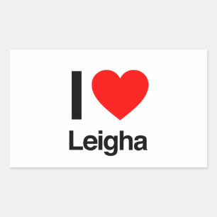Adesivo Retangular eu amo leigha