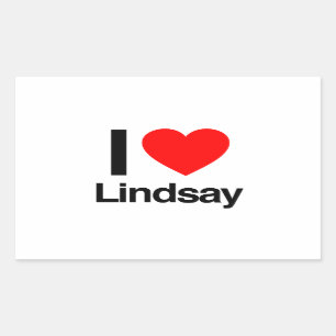 Adesivo Retangular eu amo lindsay