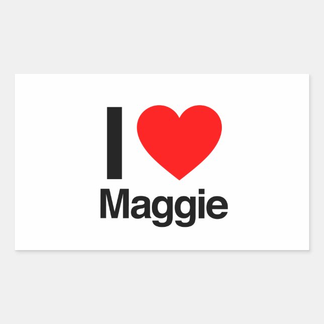 Adesivo Retangular eu amo maggie (Frente)
