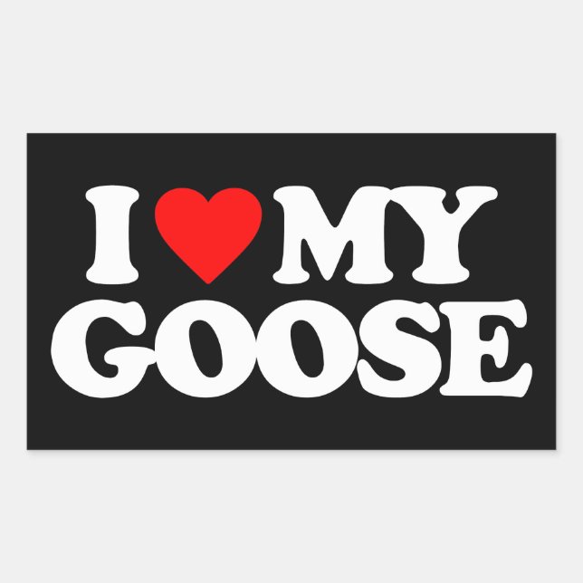 ADESIVO RETANGULAR EU AMO MEU GOOSE (Frente)