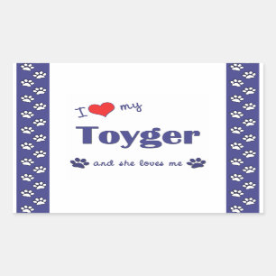 Adesivo Retangular Eu amo meu Toyger (o gato fêmea)