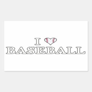 Adesivo Retangular Eu amo o basebol
