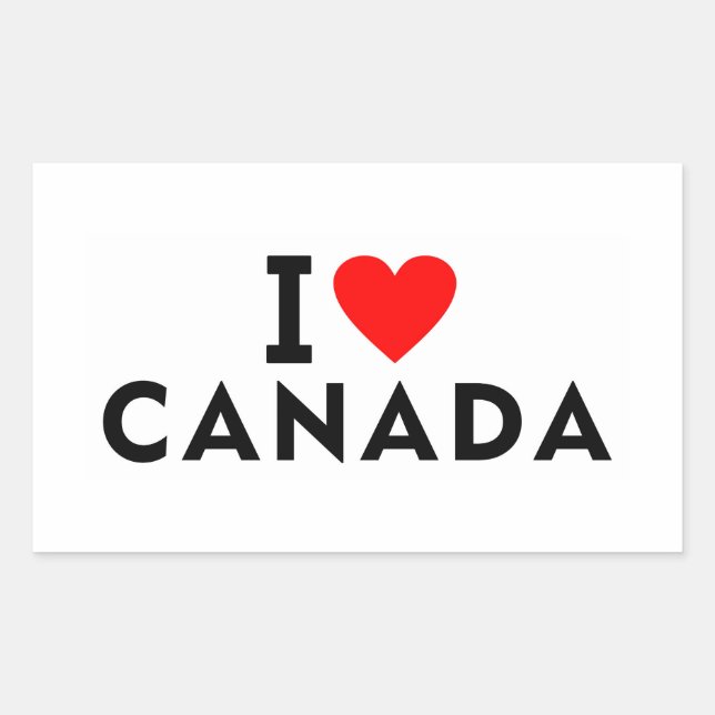 Adesivo Retangular Eu amo o Canadá (Frente)