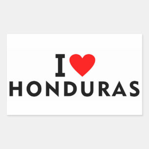 Adesivo Retangular Eu amo o país das Honduras como turismo de viagem
