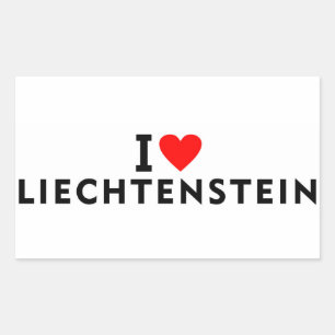Adesivo Retangular Eu amo o país de Liechtenstein como o coração viag