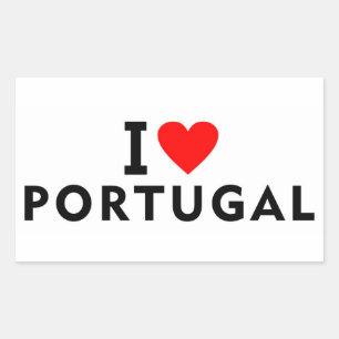 Adesivo Retangular Eu amo o país de Portugal como o turismo do viage