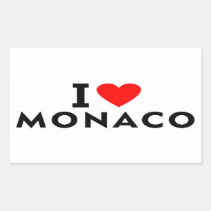 Adesivo Retangular Eu amo o país do Mônaco como turismo de viagem car