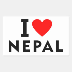 Adesivo Retangular Eu amo o país do Nepal como turismo de viagem card