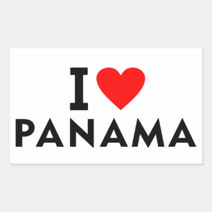 Adesivo Retangular Eu amo o país do Panamá como turismo de viagem car