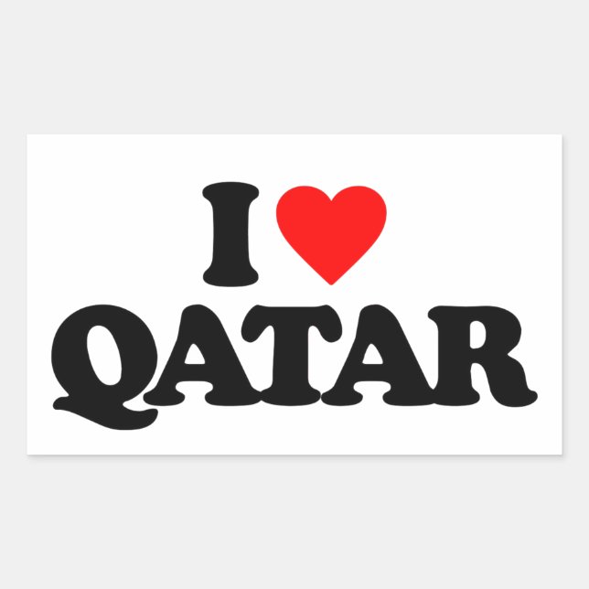 ADESIVO RETANGULAR EU AMO O QATAR (Frente)