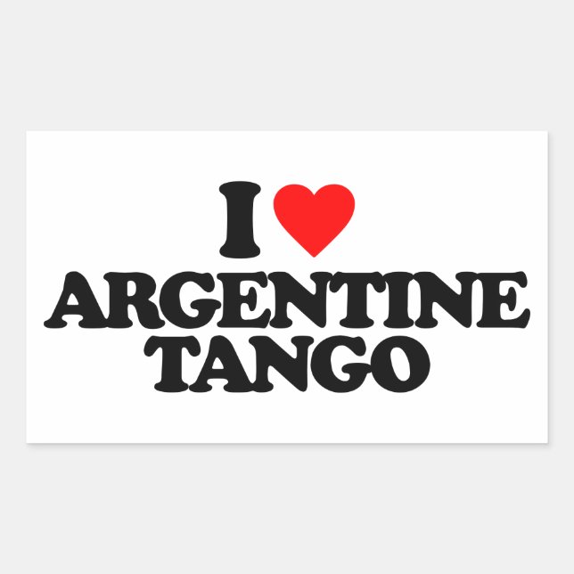 ADESIVO RETANGULAR EU AMO O TANGO DE ARGENTINA (Frente)
