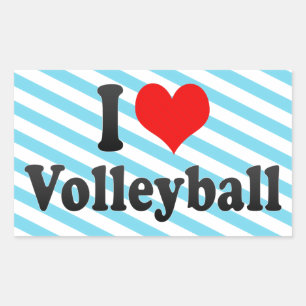 Adesivo Retangular Eu amo o voleibol
