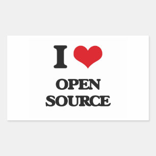 Adesivo Retangular Eu amo Open Source