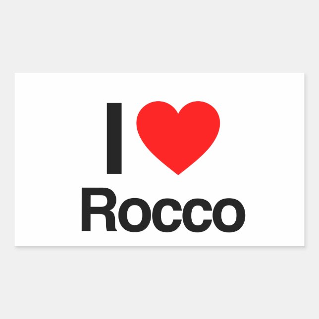 Adesivo Retangular eu amo rocco (Frente)