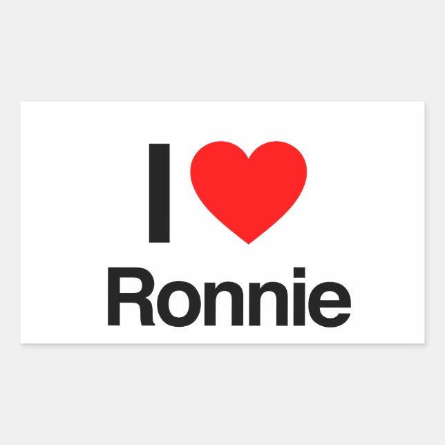 Adesivo Retangular eu amo ronnie (Frente)