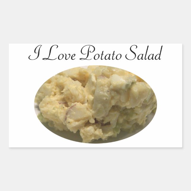 Adesivo Retangular Eu Amo Salada De Batata (Frente)