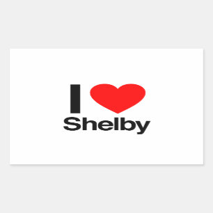 Adesivo Retangular eu amo Shelby