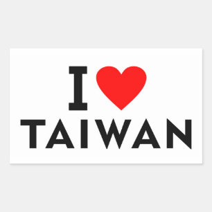 Adesivo Retangular Eu amo Taiwan como turismo de viagem cardíaco