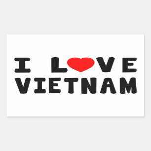 Adesivo Retangular Eu amo Vietnam
