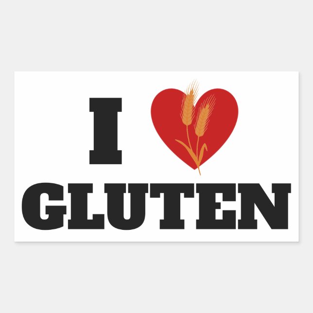 Adesivo Retangular EU CORAREI GLUTEN - Eu Amo Gluten - (Frente)