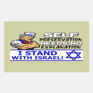 Adesivo Retangular Eu estou com Israel!