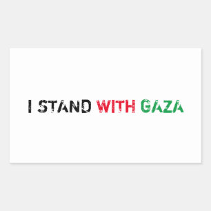 Adesivo Retangular Eu fico com Gaza angustiada, resmungondo texto bra
