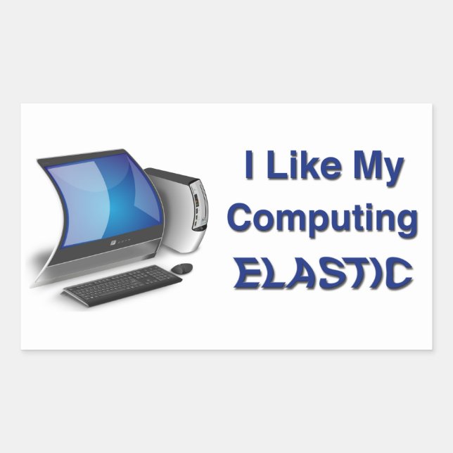 Adesivo Retangular Eu Gosto da Minha Computação Elástica (Frente)